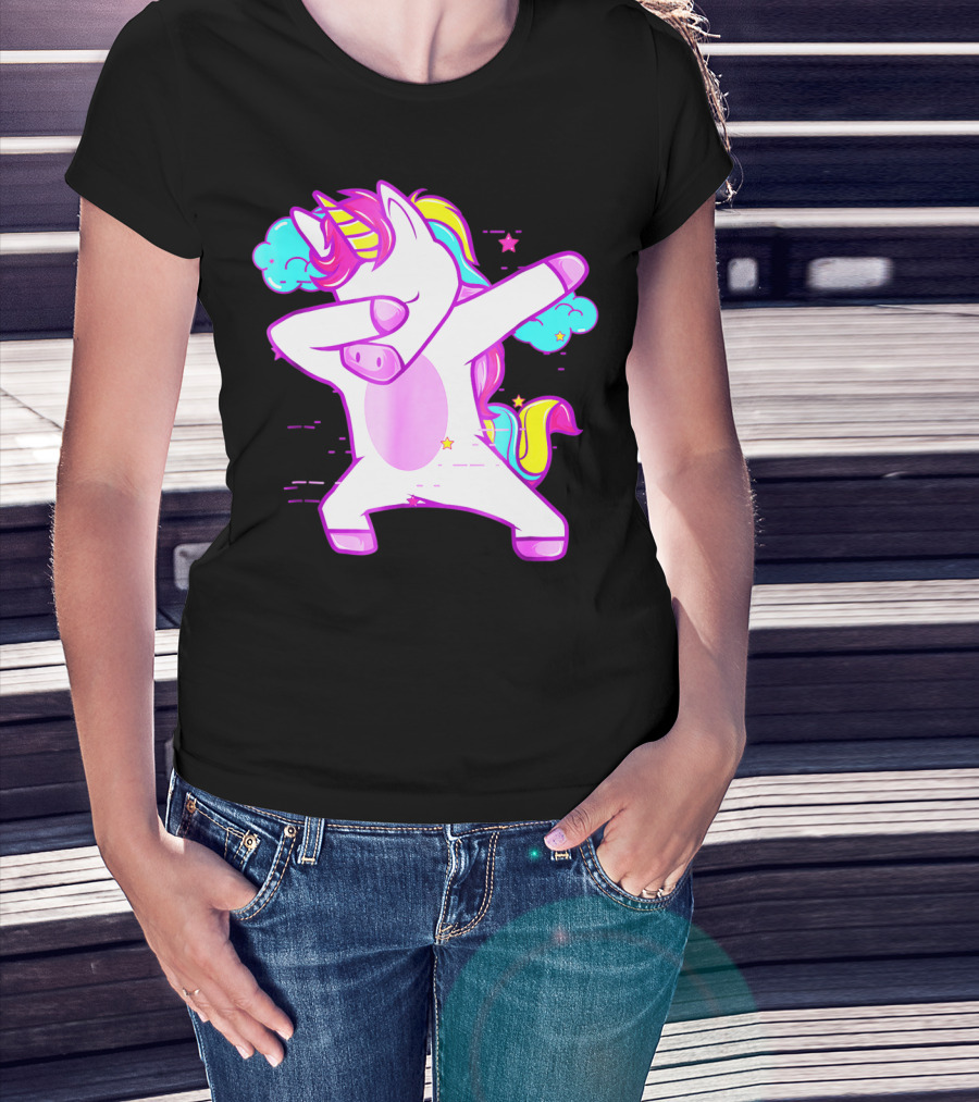 Dabbing Unicorn Dab Girls Boys Adults Rainbow Fantasy T-Shirt