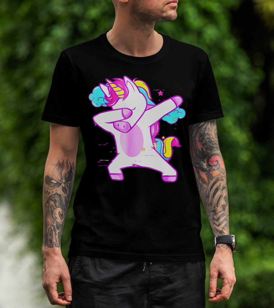 Dabbing Unicorn Dab Girls Boys Adults Rainbow Fantasy T-Shirt
