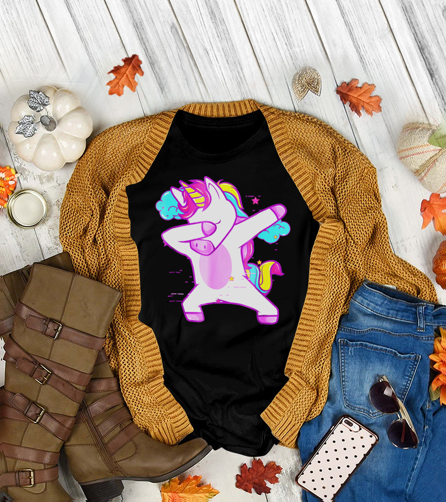 Dabbing Unicorn Dab Girls Boys Adults Rainbow Fantasy T-Shirt