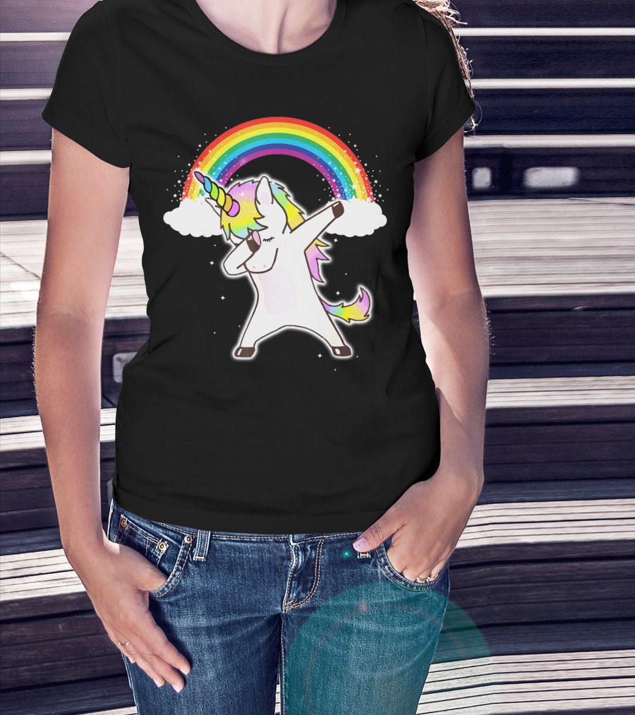 Funny Rainbow Squad Unicorn Dab Dance T-Shirt