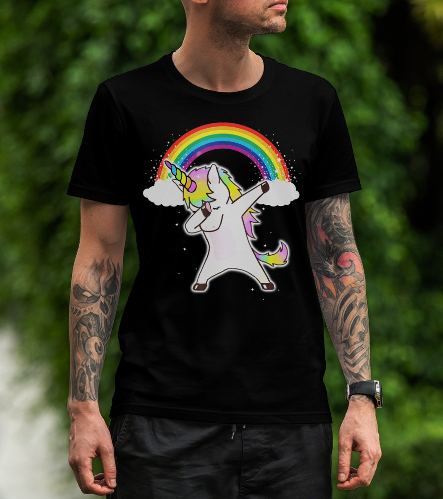 Funny Rainbow Squad Unicorn Dab Dance T-Shirt
