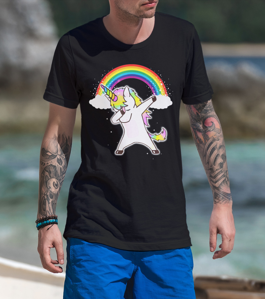 Funny Rainbow Squad Unicorn Dab Dance T-Shirt