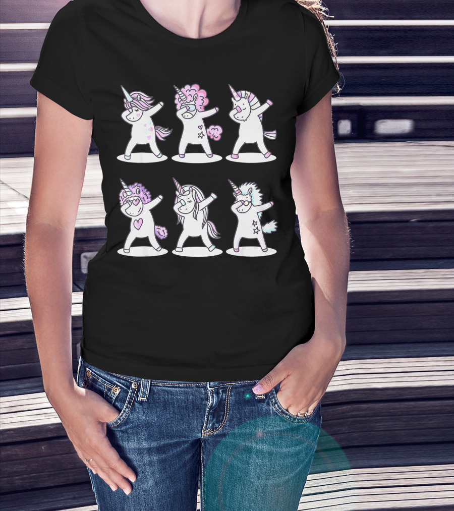 Dabbing Unicorns Funny Unicorn Birthday T-Shirt