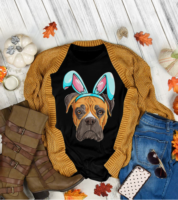 Easter Bunny Dog Boxer T-Shirt