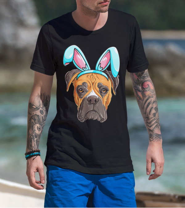 Easter Bunny Dog Boxer T-Shirt