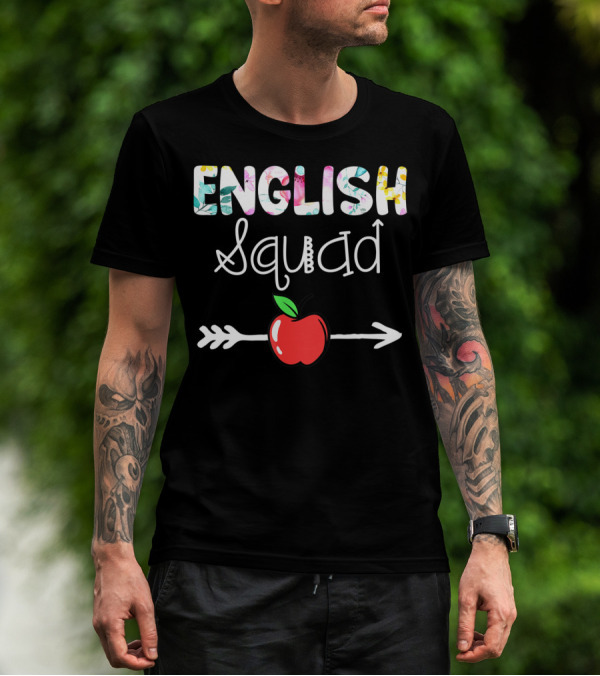 English Squad First Day Back To School Apple Arrow T-Shirt