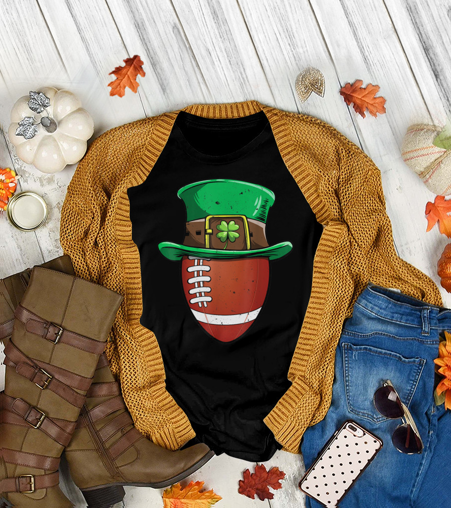 Football Leprechaun Hat St Patricks Day Boys T-Shirt