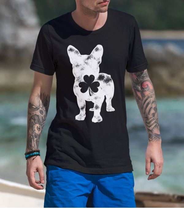 French Bulldog St Patricks Day Shamrock Dog Men T-Shirt