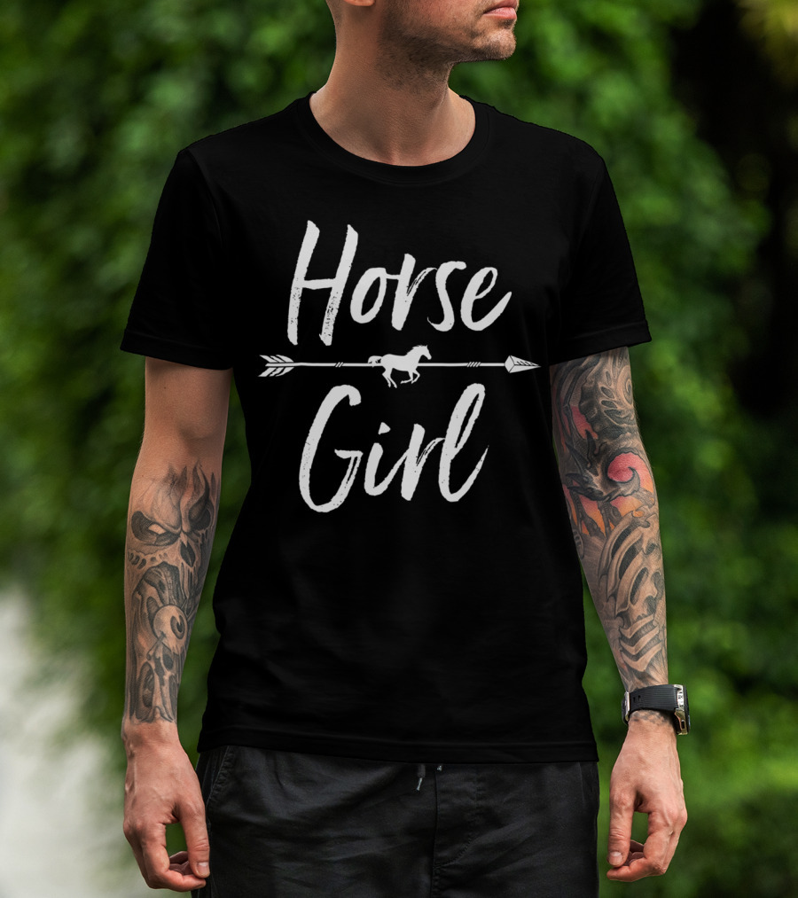 Horse Girl Women I Love My Horses Riding Arrow T-Shirt