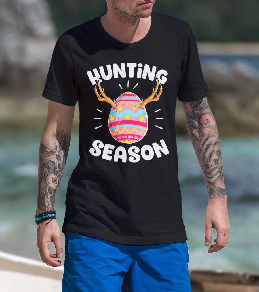 Hunting Season Easter Egg Antlers Women T-Shirt