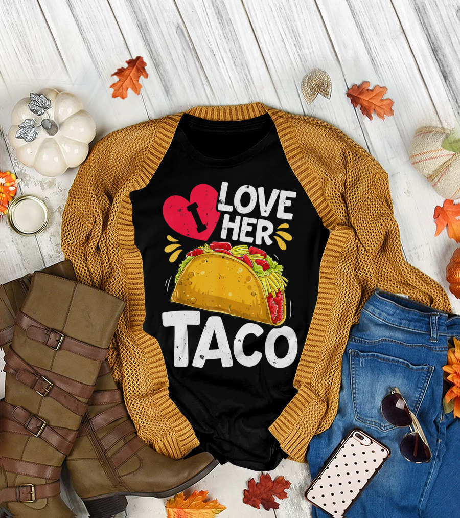 Cinco de Mayo Couple Matching I Love Her Taco T-Shirt