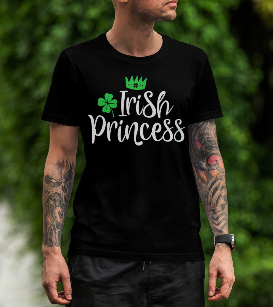Irish Princess Clover Crown St Patricks Day Irish Girl T-Shirt