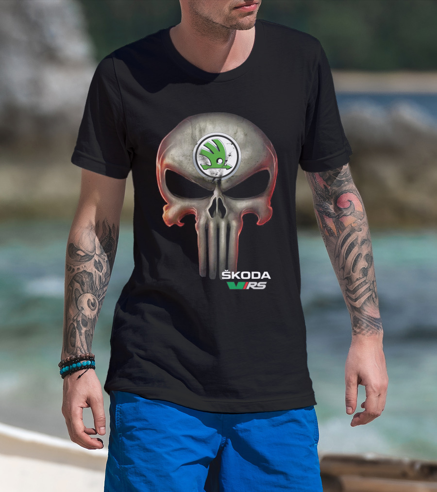 Škoda VRS Skull Punisher Emblem T-Shirt