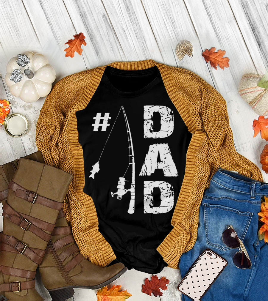 Dad Fishing Rod and Fish T-Shirt
