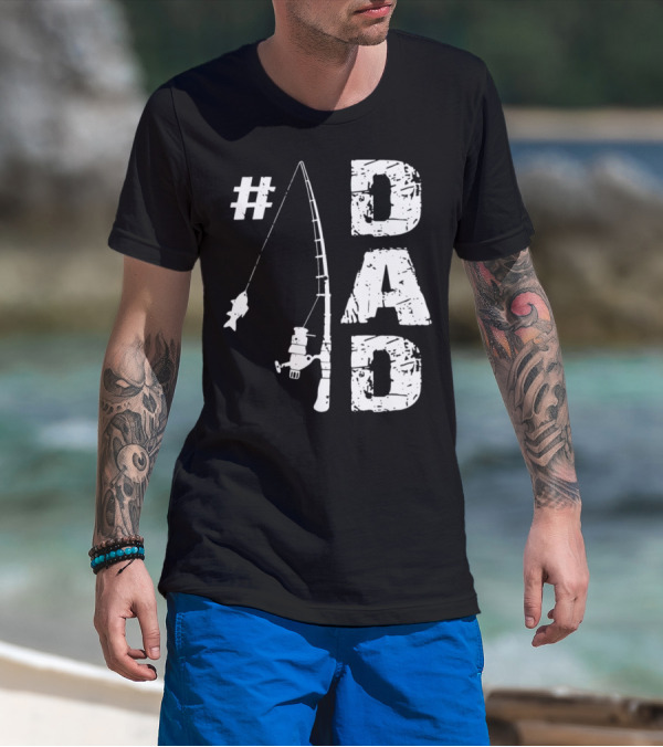 Dad Fishing Rod And Fish T-Shirt