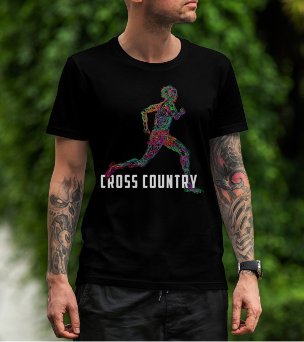 Wired To Run Colorful Cross Country Runner T-Shirt