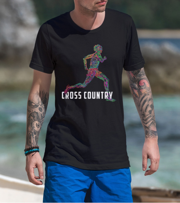 Wired To Run Colorful Cross Country Runner T-Shirt