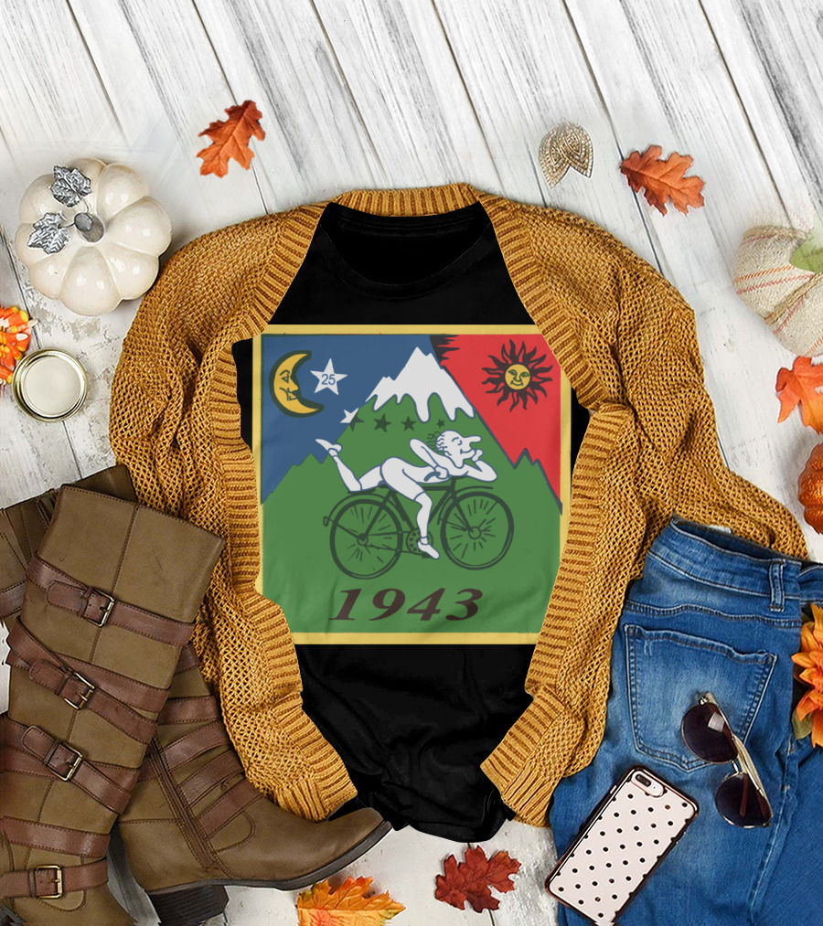 Albert Hofmann LSD Bicycle Day 1943 Moon Sun Mountain T-Shirt