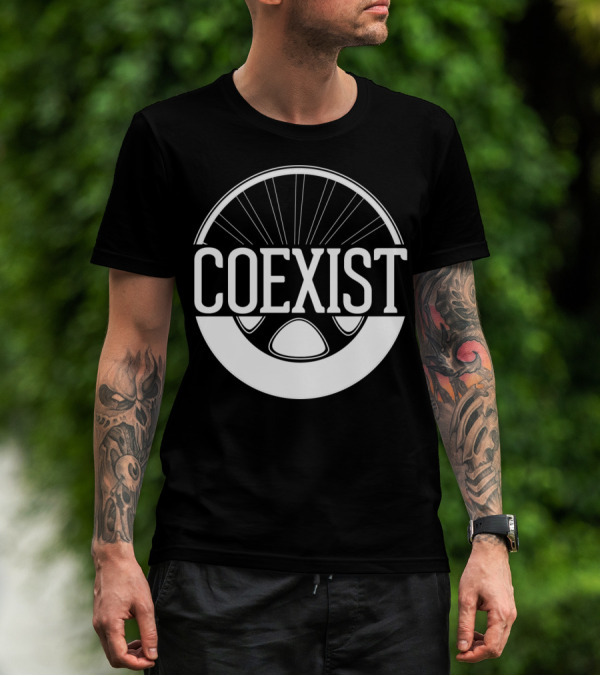Coexist Bicycle Wheel Emblem T-Shirt
