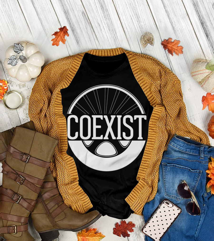 Coexist Bicycle Wheel Emblem T-Shirt