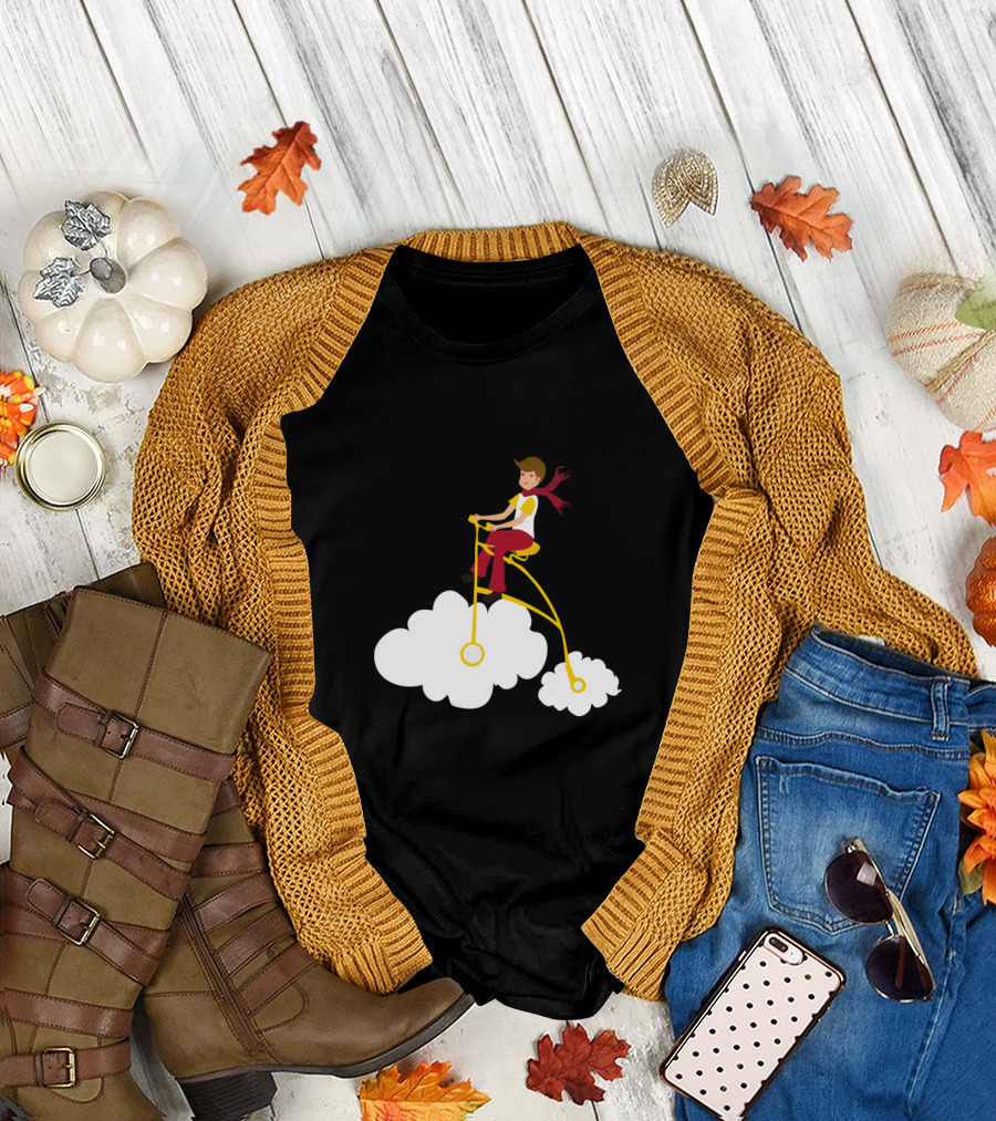 Cycling Dreams Riding High on Clouds T-Shirt