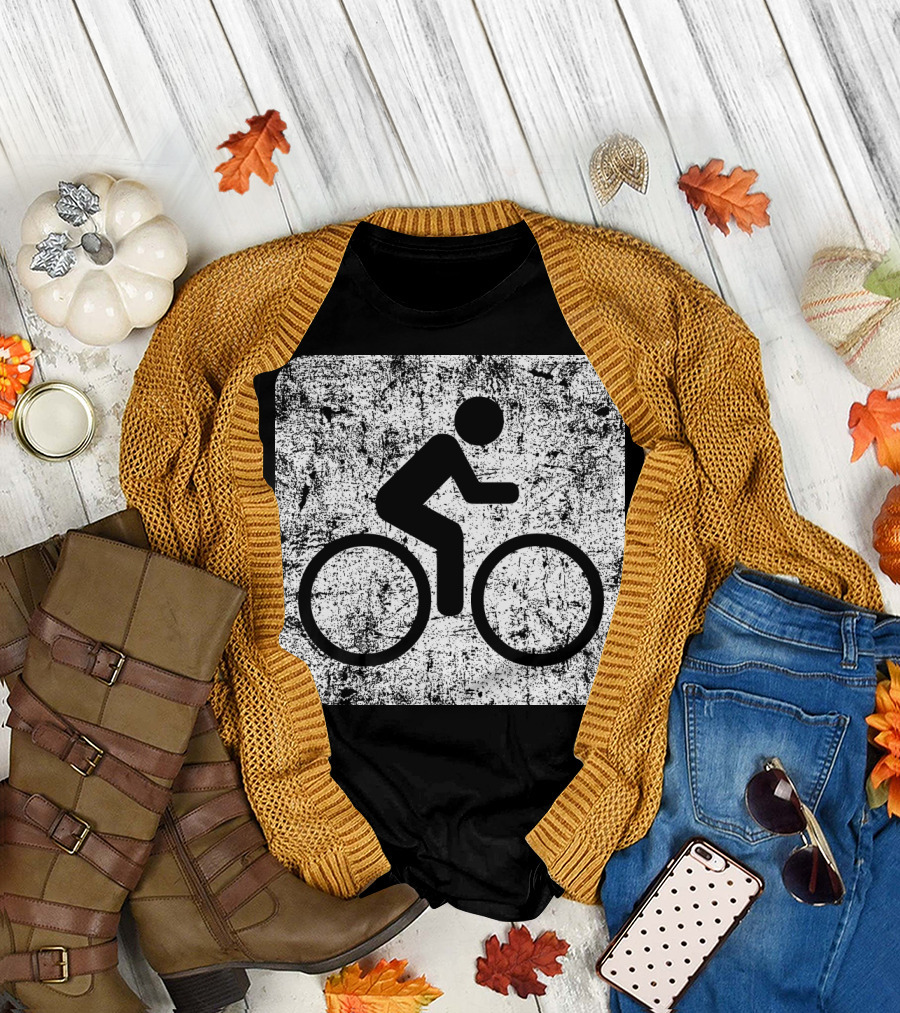 Cycling Sign Grunge Style Iconic Bicycle T-Shirt