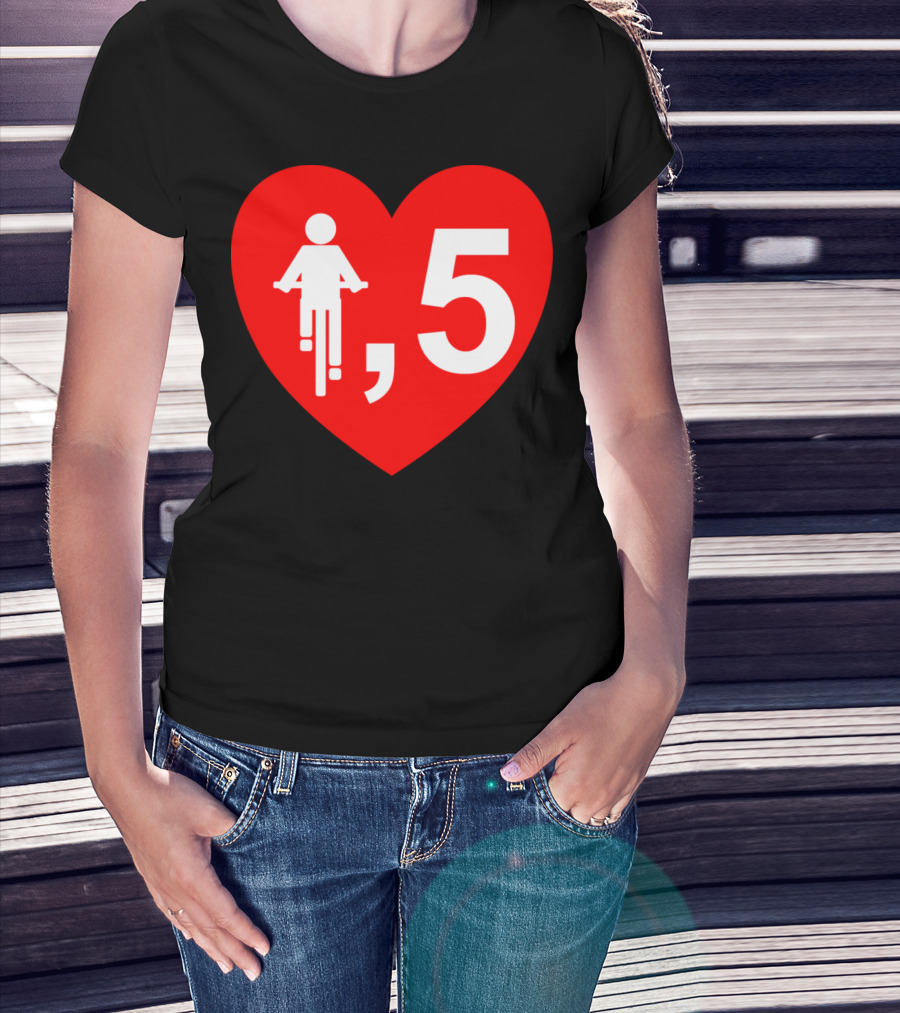 Cyclist Heart 5 Red T-Shirt