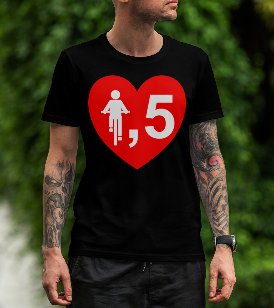 Cyclist Heart 5 Red T-Shirt
