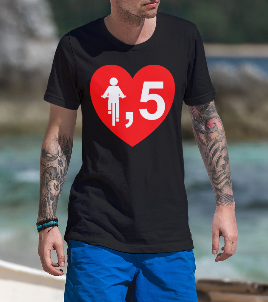 Cyclist Heart 5 Red T-Shirt
