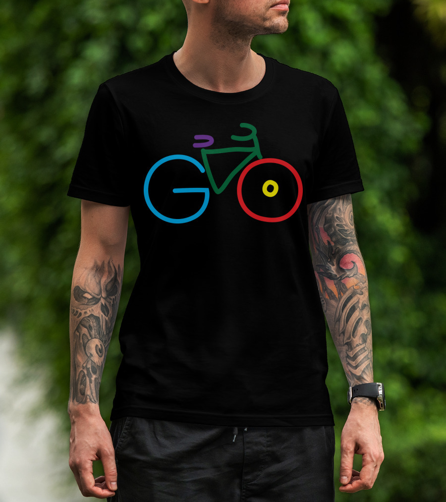 Go Green Go Healthy Go Cycling Bicycle T-Shirt