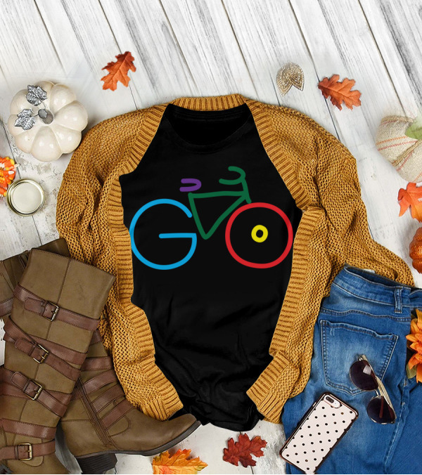 Go Green Go Healthy Go Cycling Bicycle T-Shirt