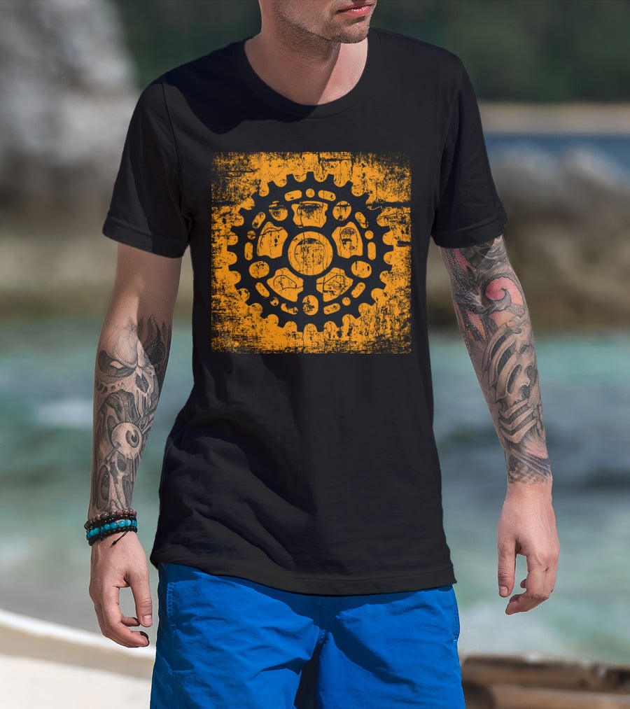 Grunge Gear Distressed Orange Sprocket T-Shirt
