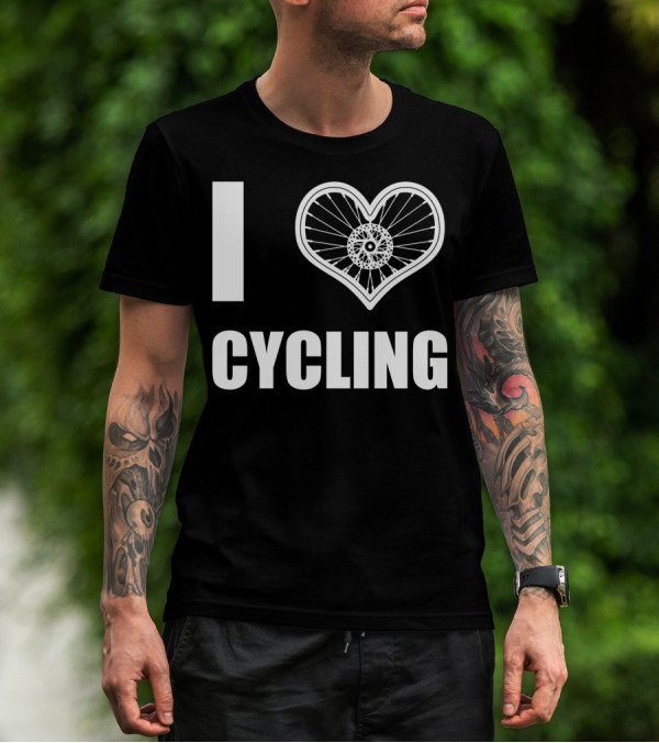 I Love Cycling Bicycle Wheel Heart T-Shirt