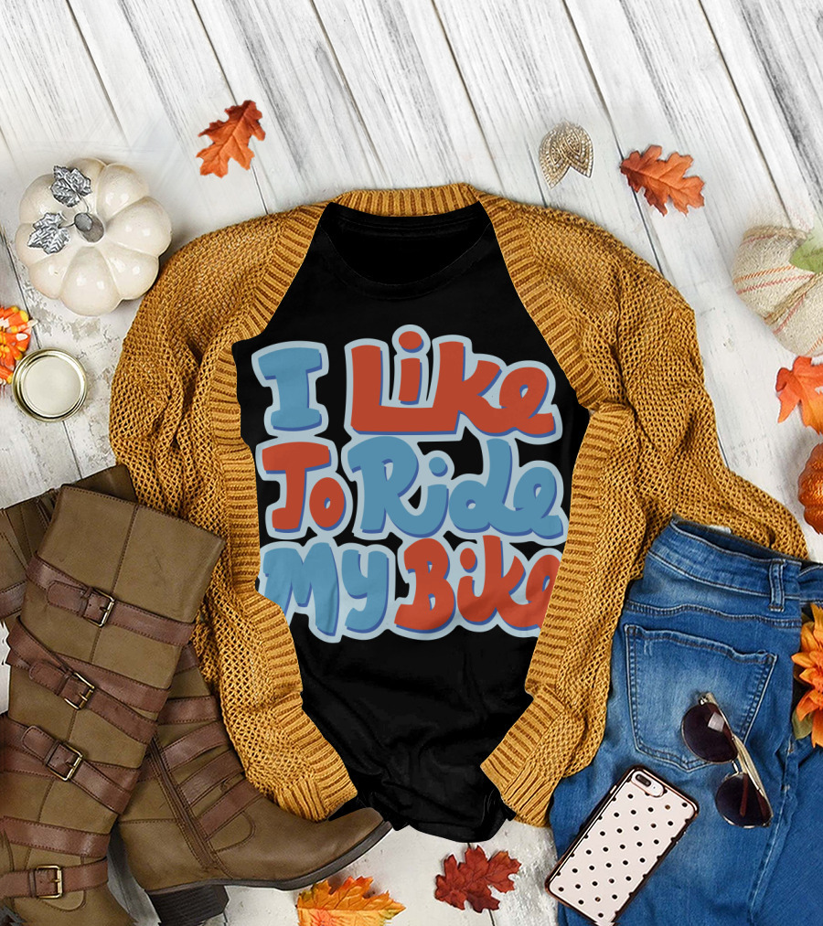 I Like to Ride My Bike Retro Typography T-Shirt
