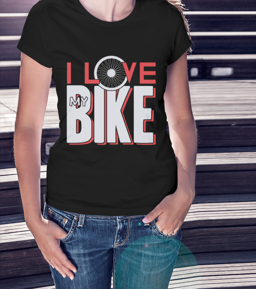 I Love My Bike Bicycle Wheel T-Shirt