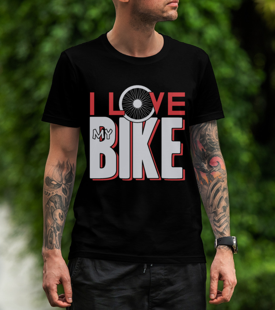 I Love My Bike Bicycle Wheel T-Shirt