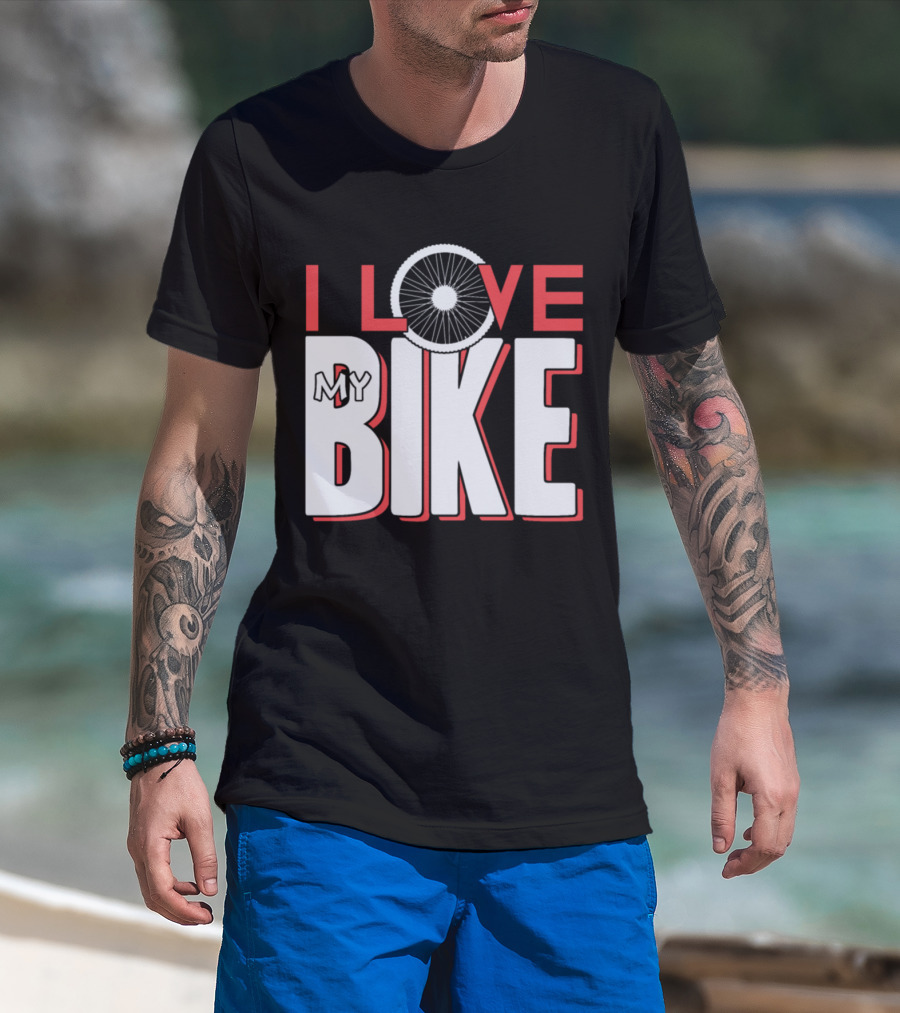 I Love My Bike Bicycle Wheel T-Shirt