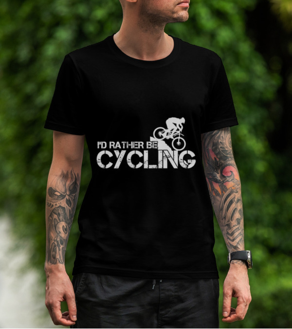I'd Rather Be Cycling Stairs Downhill MTB Adventure T-Shirt