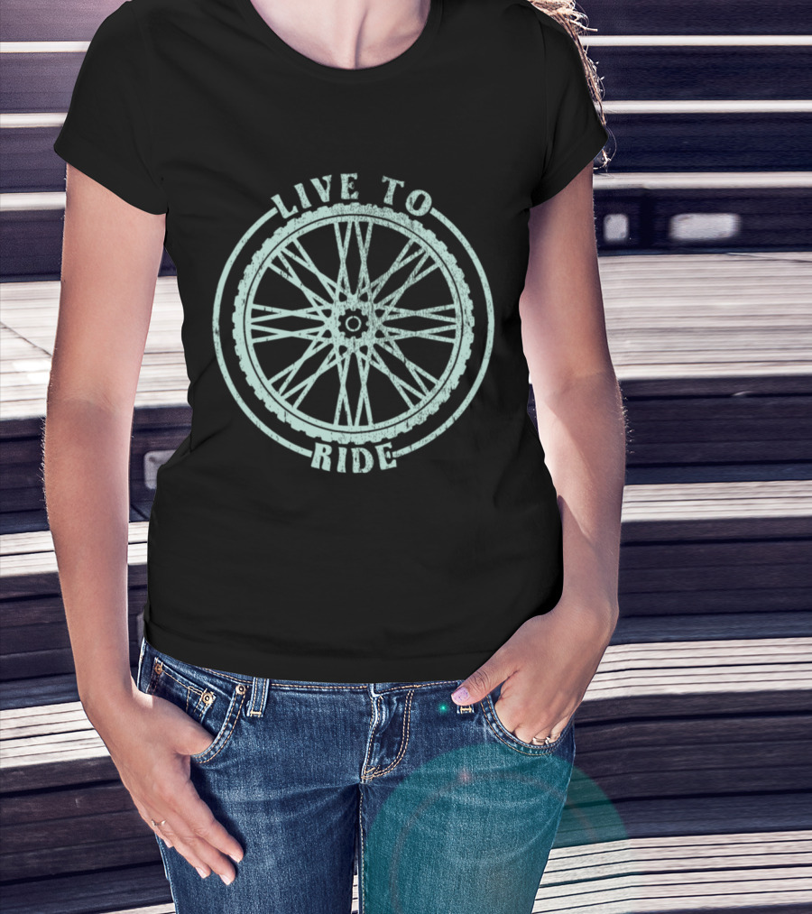 Live To Ride Bicycle Wheel Adventure T-Shirt