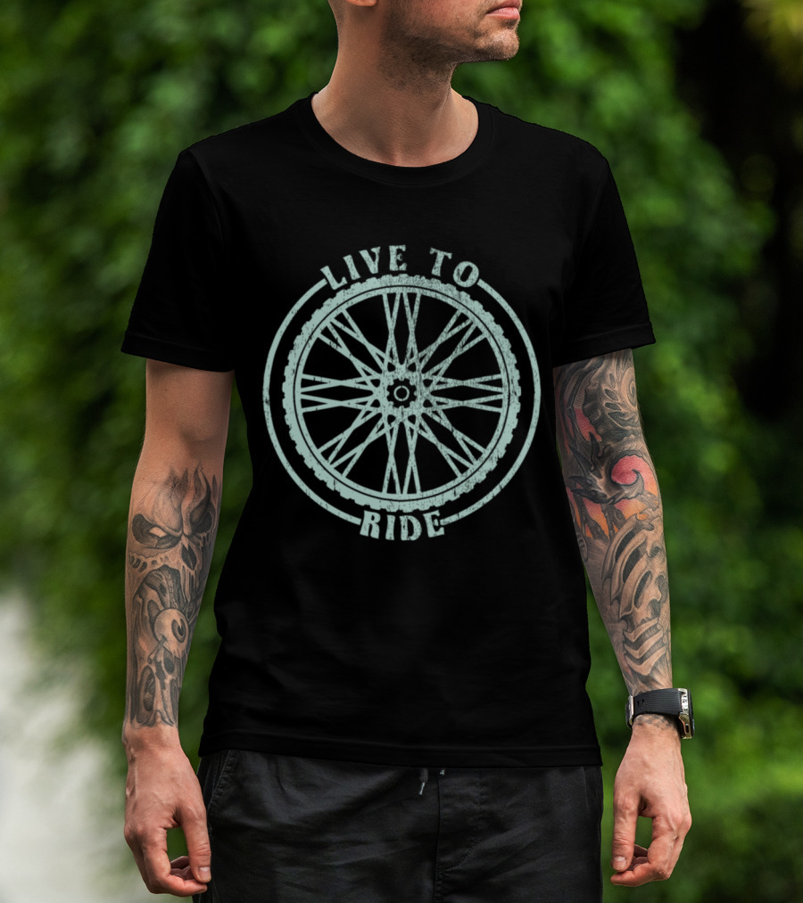 Live To Ride Bicycle Wheel Adventure T-Shirt