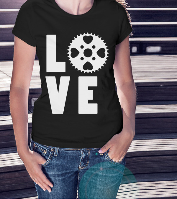 Love Cycling Gear Heart Sprocket T-Shirt