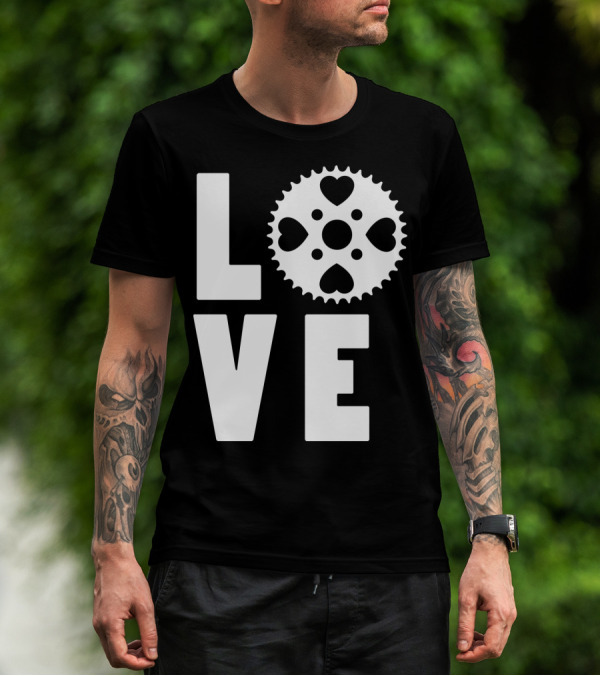 Love Cycling Gear Heart Sprocket T-Shirt