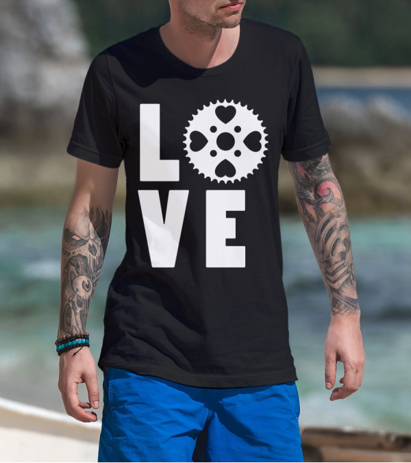 Love Cycling Gear Heart Sprocket T-Shirt