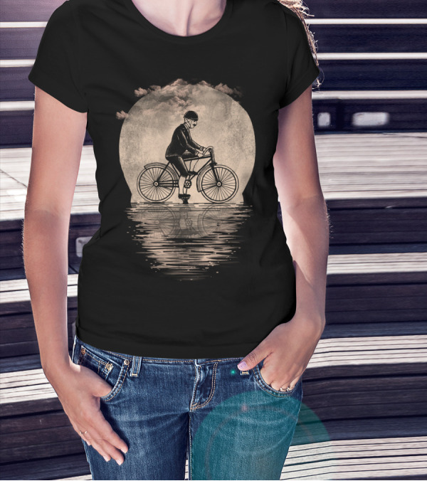 Live To Ride Cloudy Reflection Vintage Cyclist T-Shirt