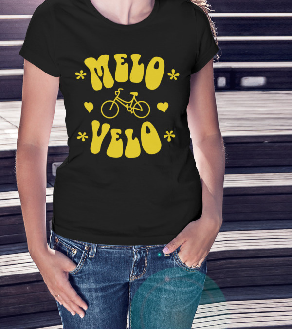 Melo Velo Bicycle Heart Flowers T-Shirt