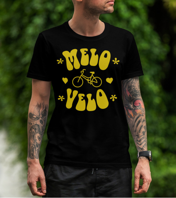 Melo Velo Bicycle Heart Flowers T-Shirt