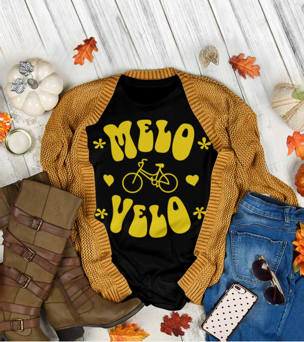Melo Velo Bicycle Heart Flowers T-Shirt