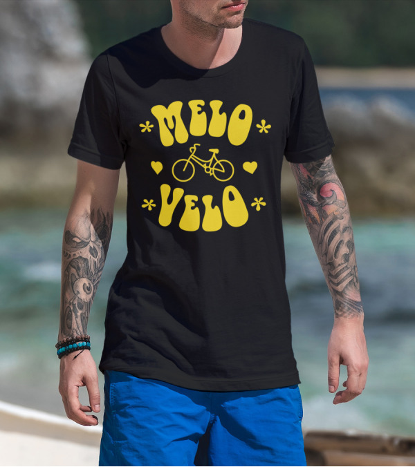 Melo Velo Bicycle Heart Flowers T-Shirt