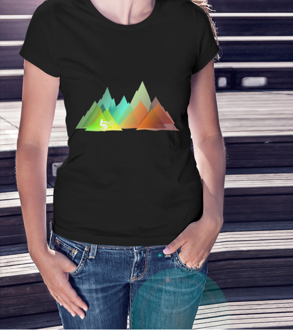 MTB Colors Mountain Biking Multicolor Peaks T-Shirt