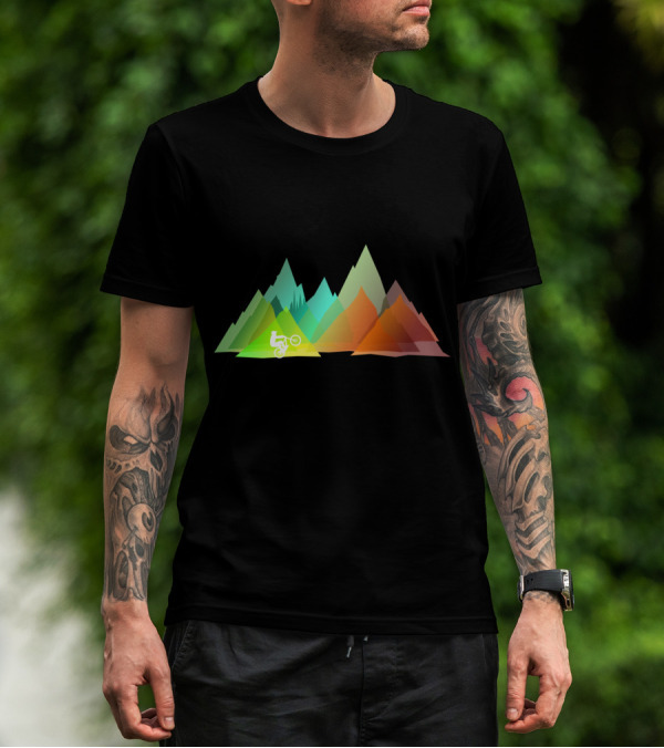 MTB Colors Mountain Biking Multicolor Peaks T-Shirt